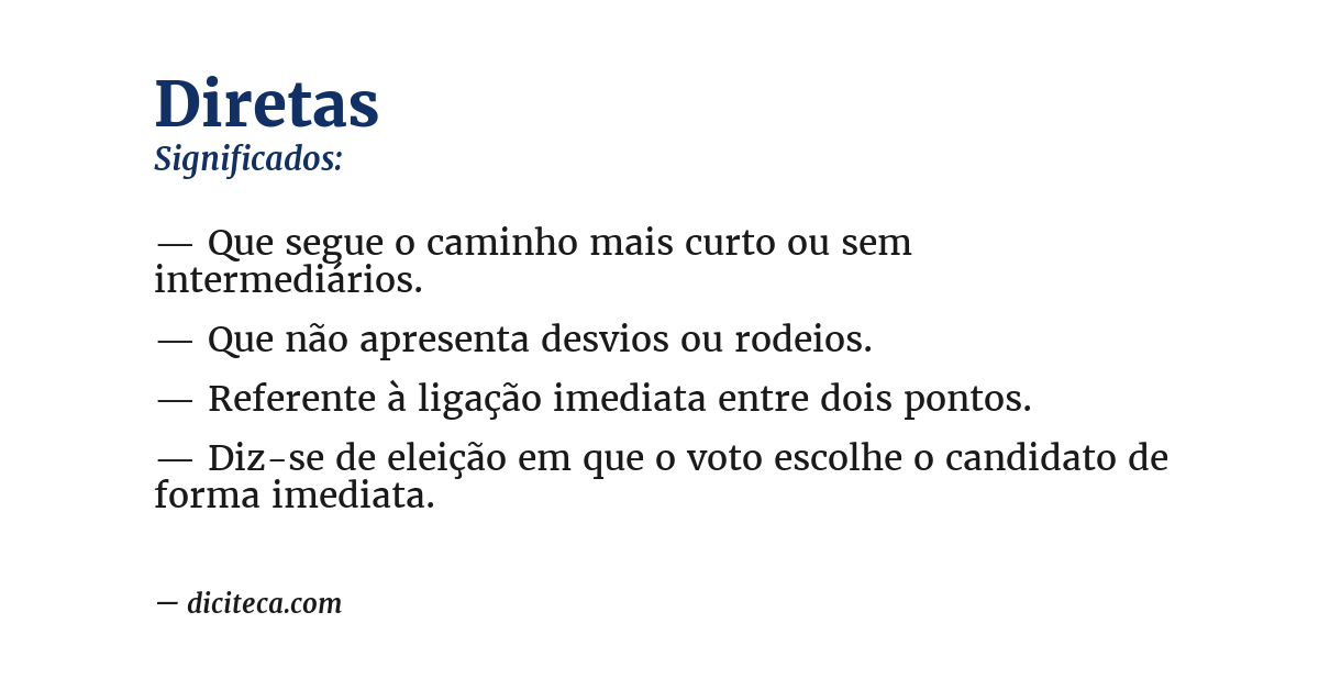 Significado de diretas