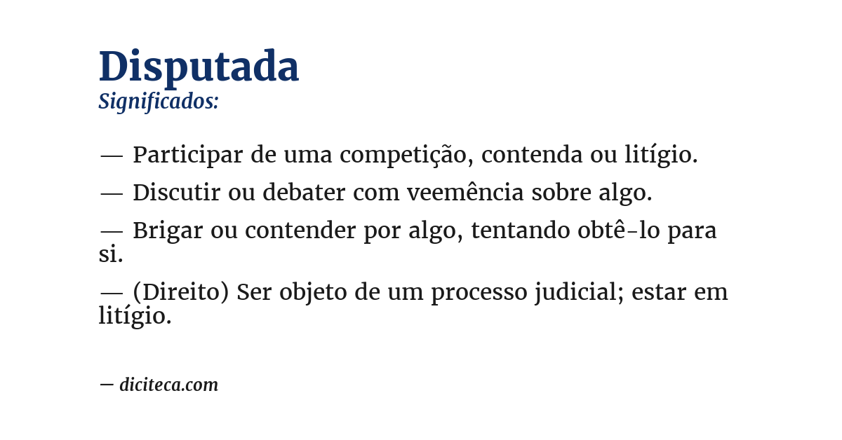 Significado de disputada