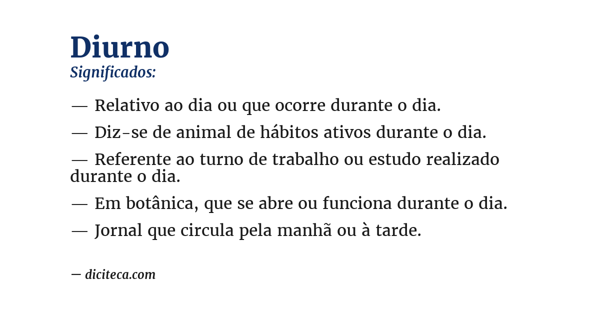 Significado de diurno