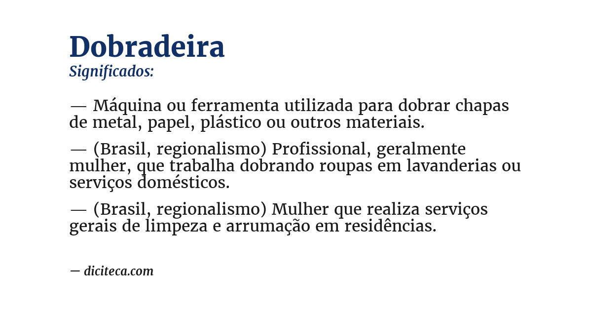 Significado de dobradeira