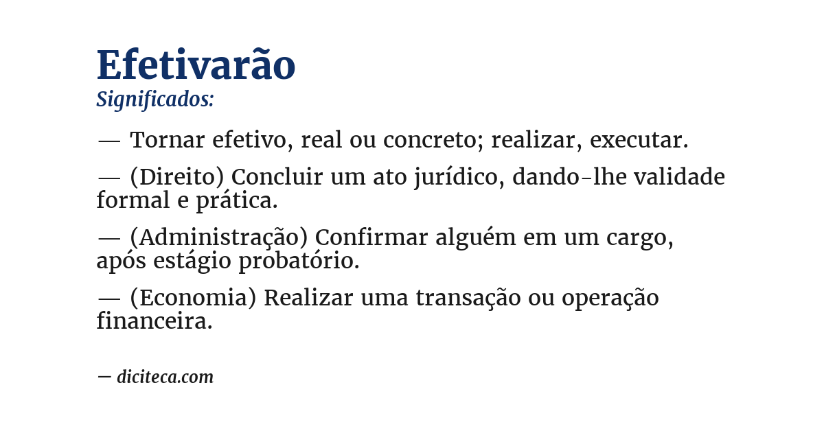 Significado de efetivarão