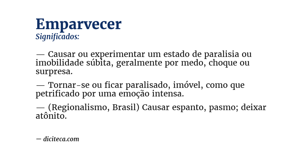 Significado de emparvecer