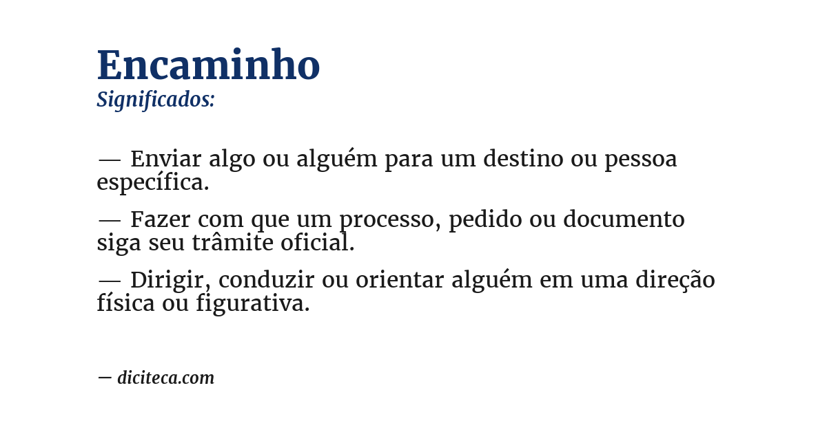 Significado de encaminho