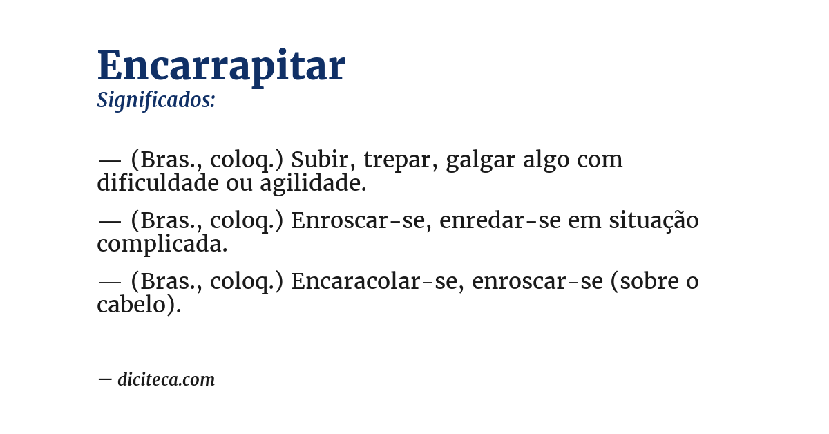 Significado de encarrapitar