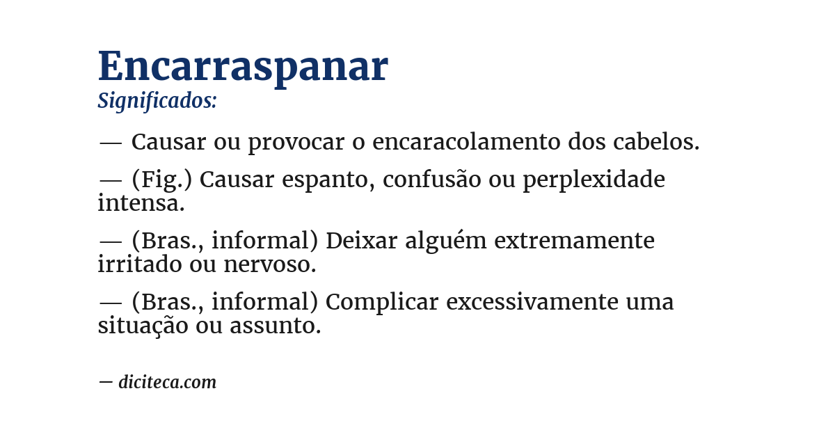 Significado de encarraspanar