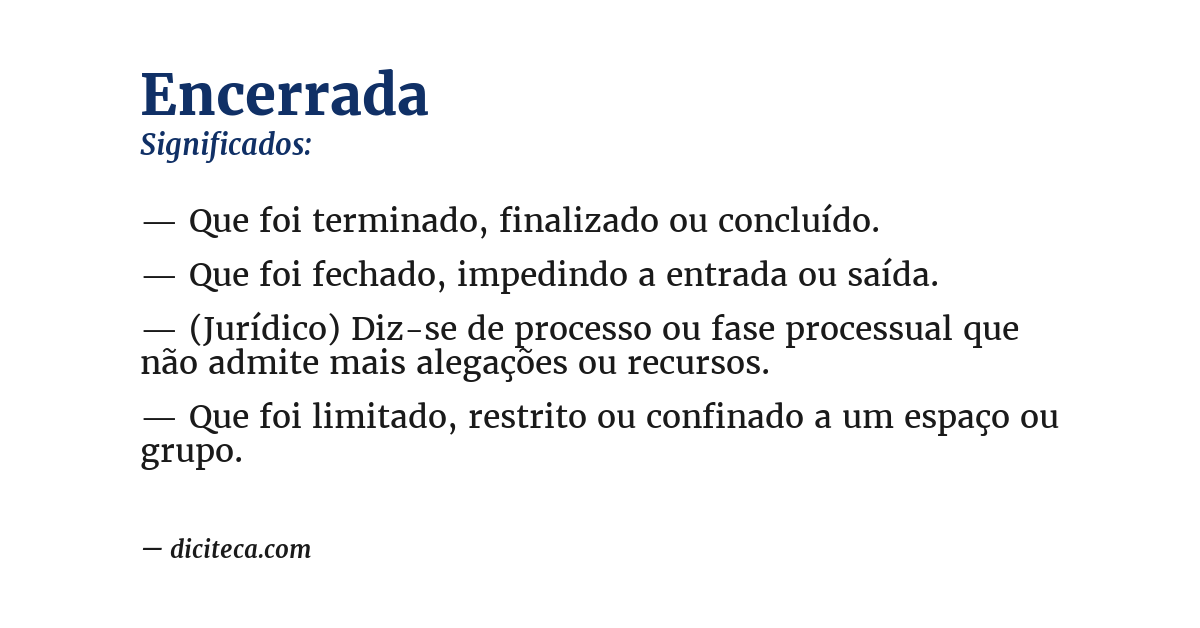 Significado de encerrada