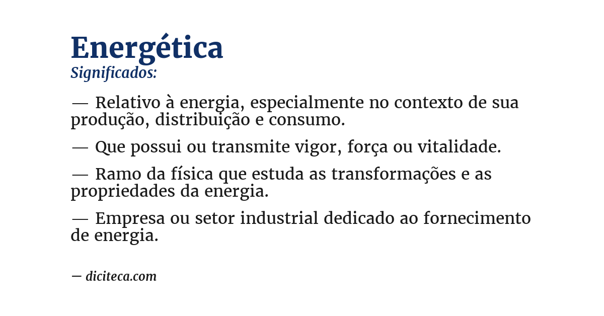 Significado de energética