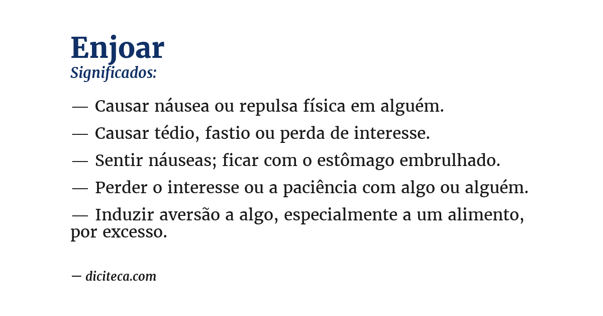 Significado de enjoar