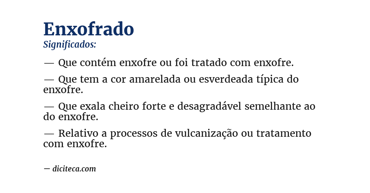 Significado de enxofrado