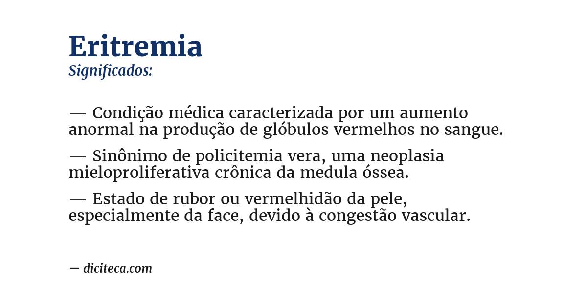 Significado de eritremia