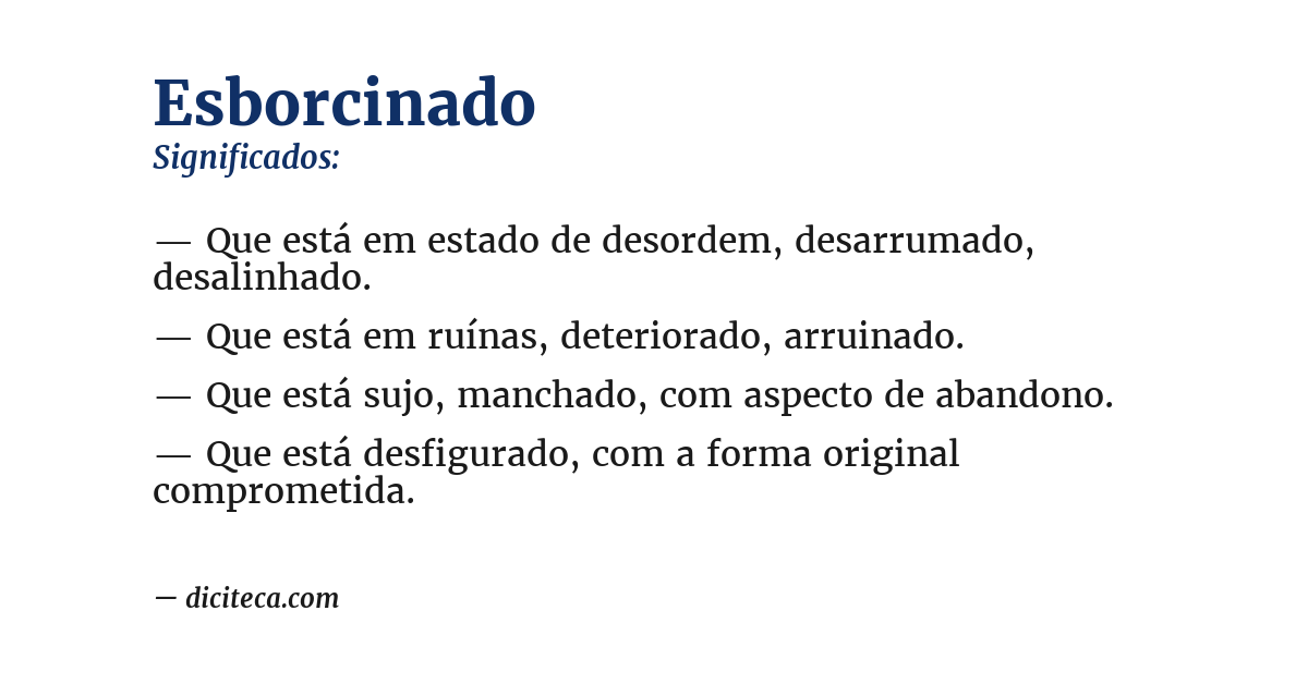 Significado de esborcinado