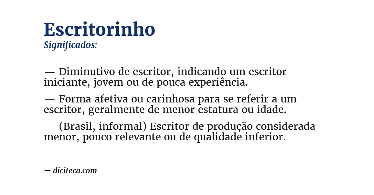 Significado de escritorinho