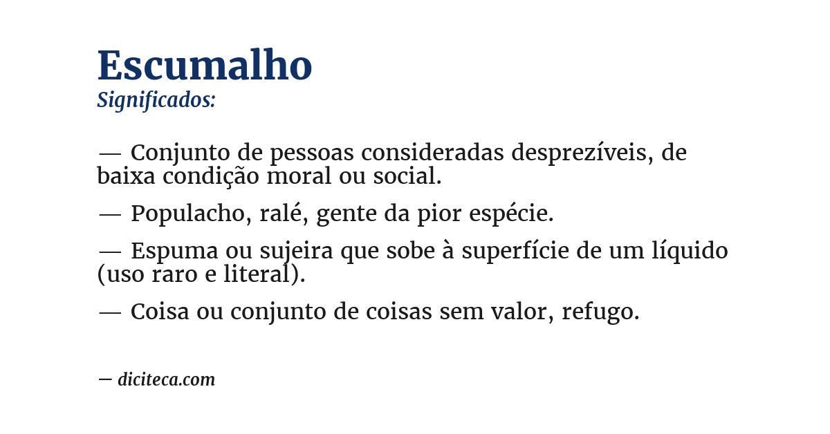 Significado de escumalho