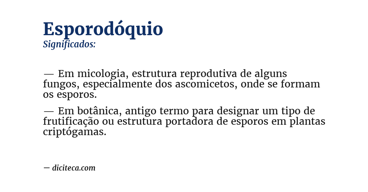 Significado de esporodóquio