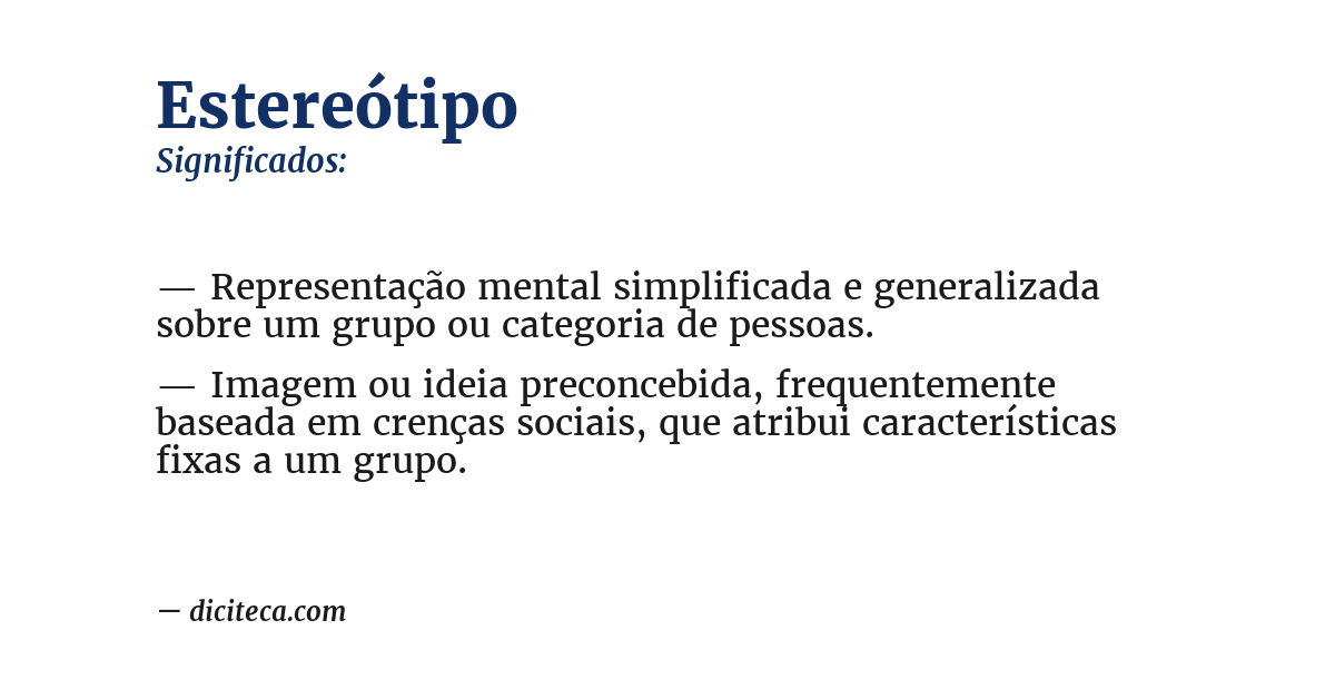 Significado de estereótipo