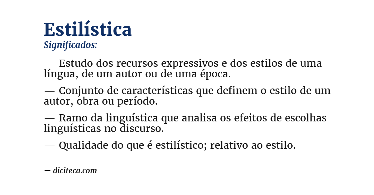 Significado de estilística