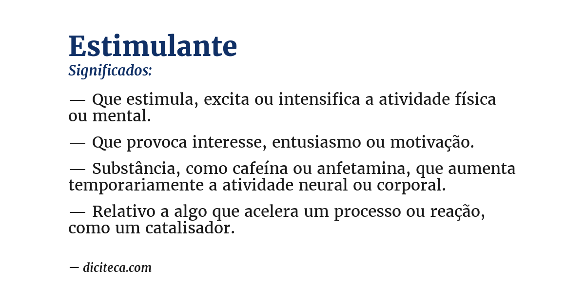 Significado de estimulante