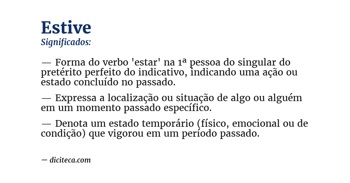 Significado de estive