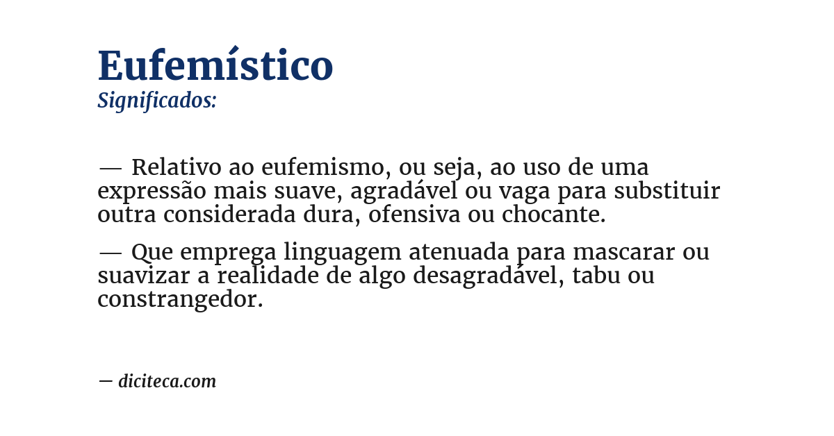 Significado de eufemístico