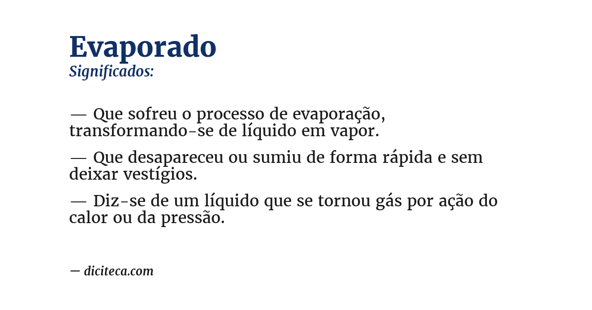 Significado de evaporado