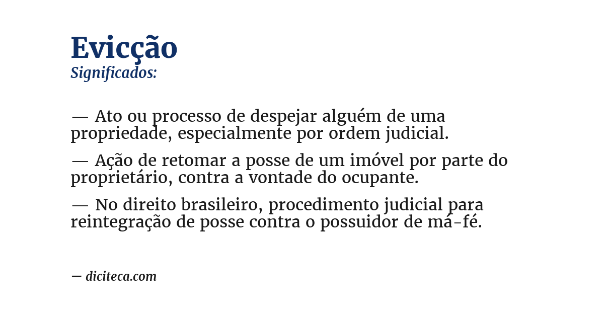Significado de evicção