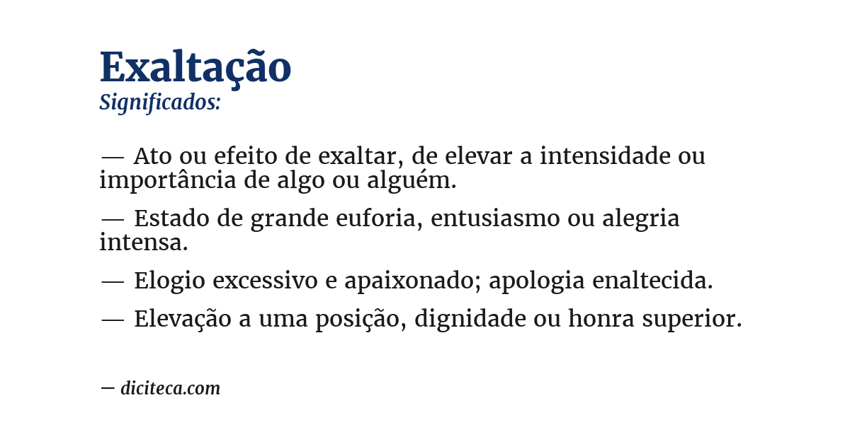 Significado de exaltação