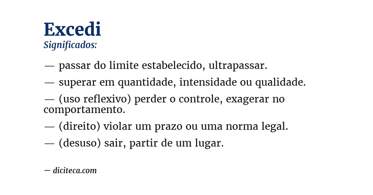 Significado de excedi