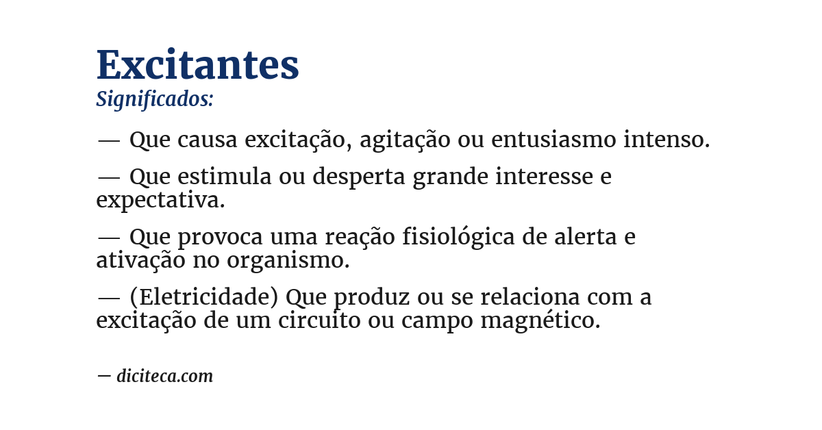 Significado de excitantes