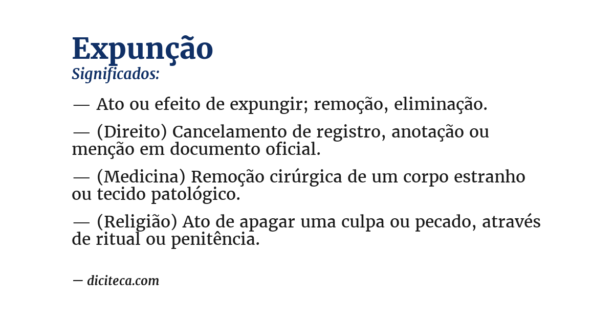 Significado de expunção