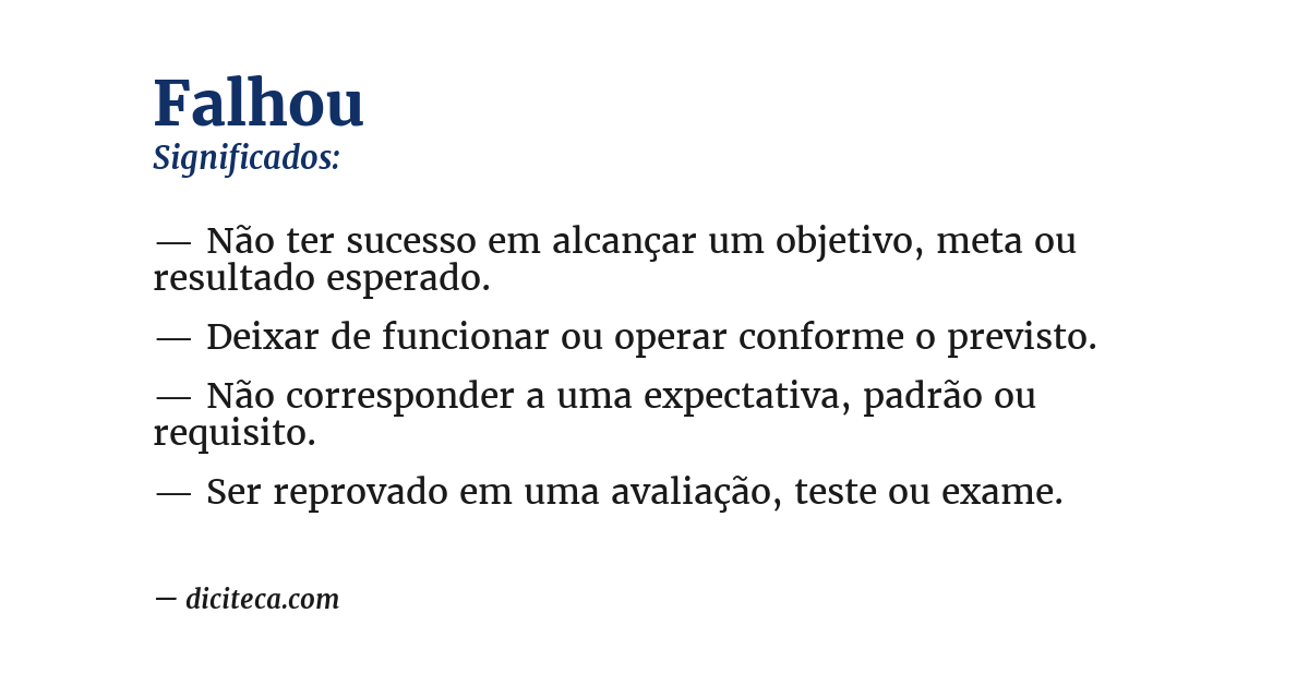 Significado de falhou