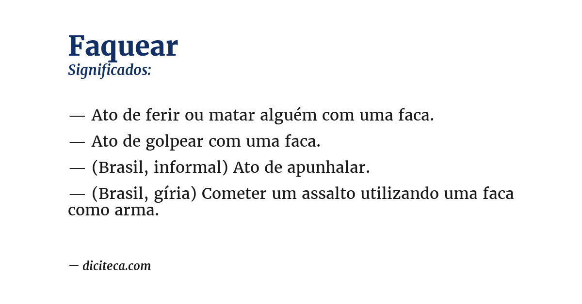 Significado de faquear
