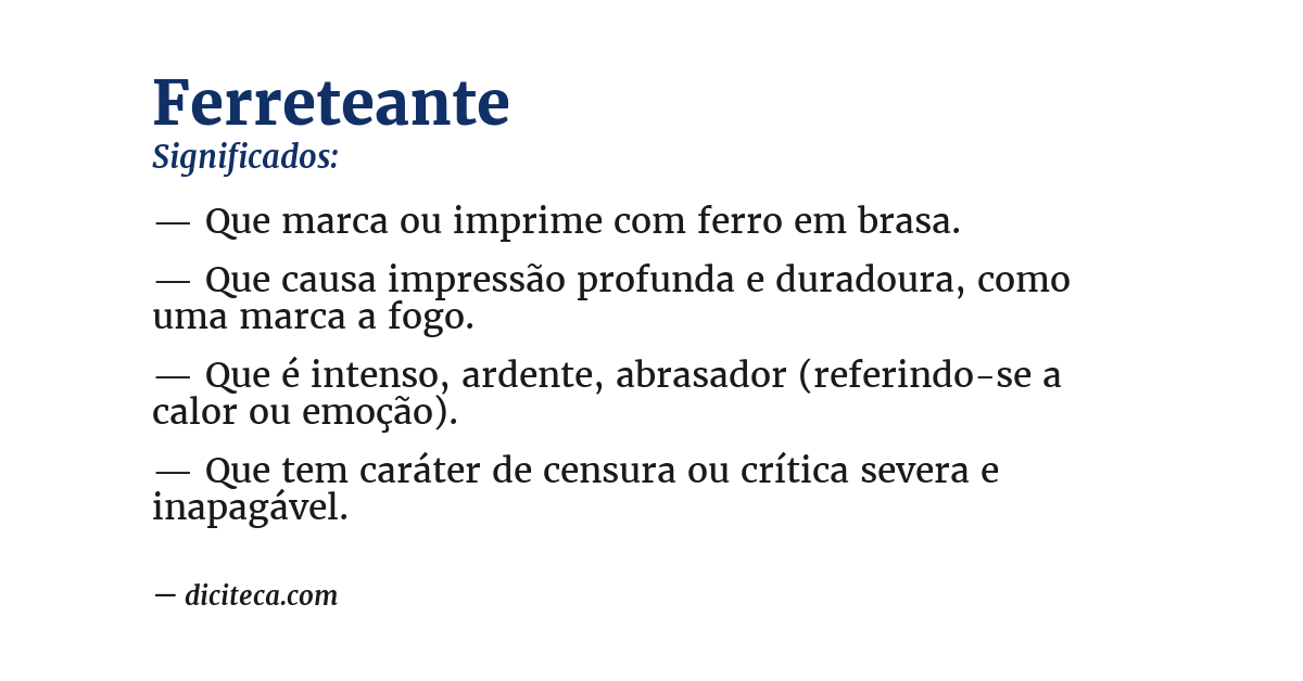 Significado de ferreteante