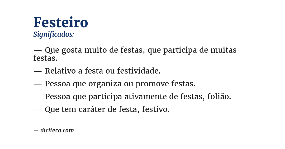 Significado de festeiro