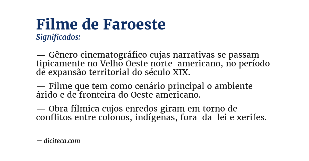 Significado de filme de faroeste
