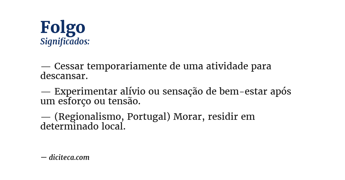 Significado de folgo