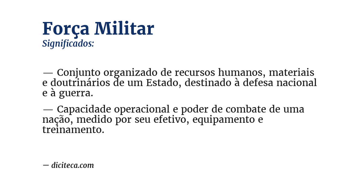 Significado de força militar