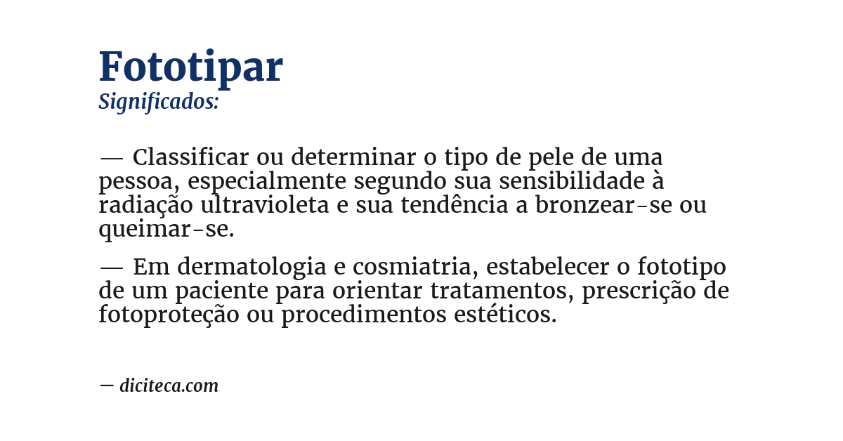 Significado de fototipar