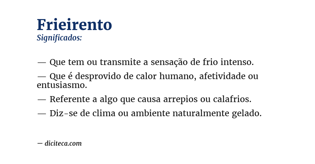 Significado de frieirento
