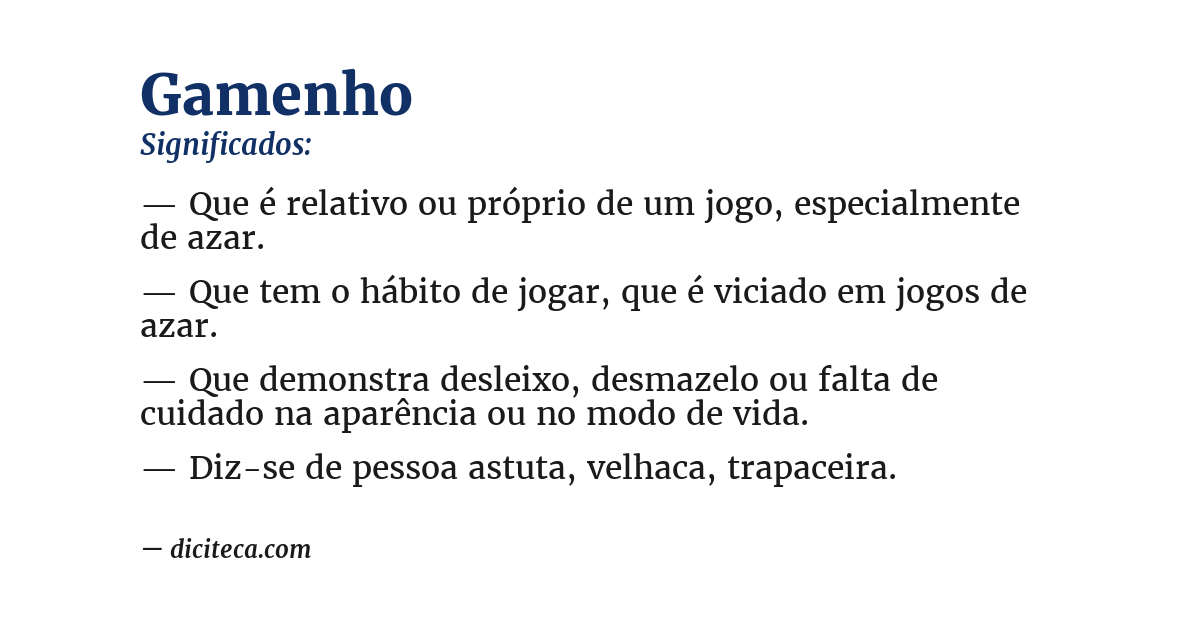 Significado de gamenho