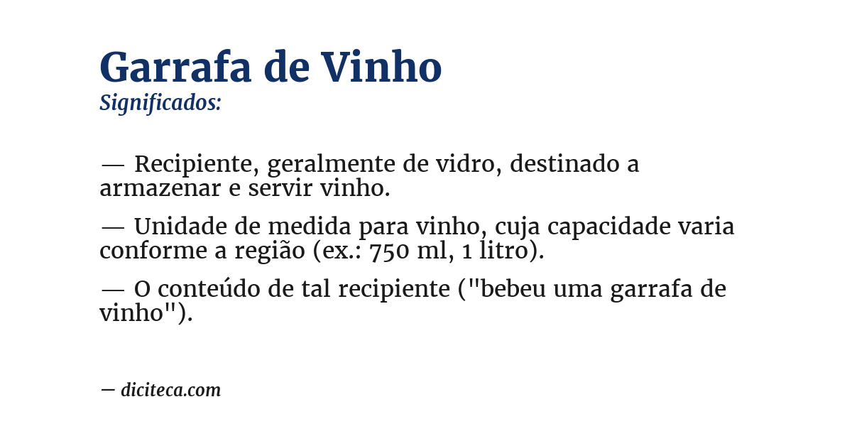 Significado de garrafa de vinho