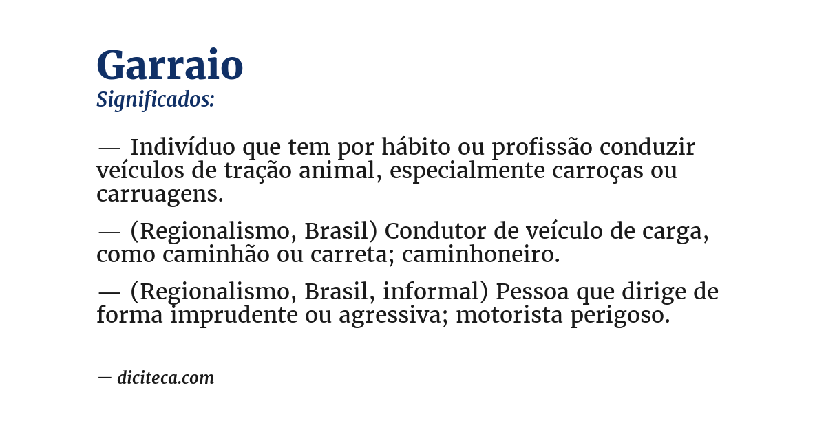 Significado de garraio