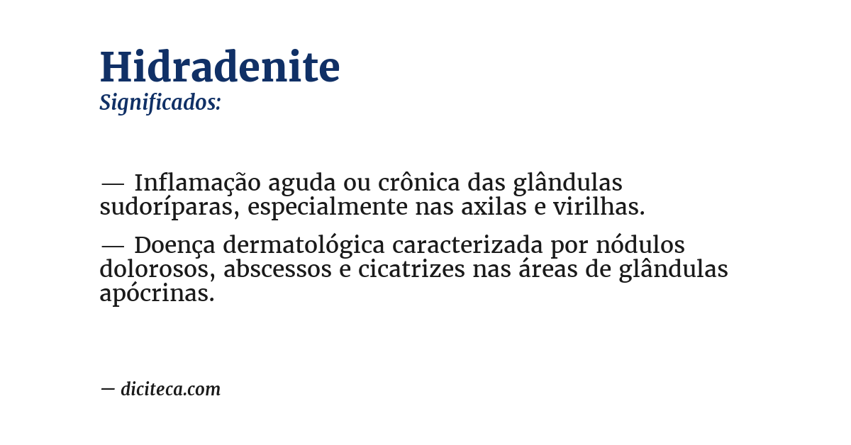 Significado de hidradenite