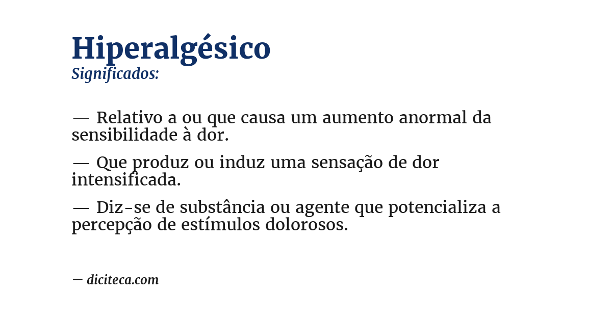 Significado de hiperalgésico