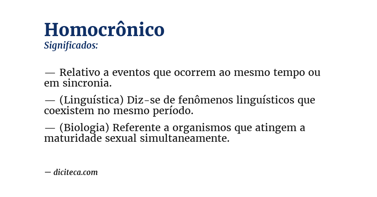 Significado de homocrônico