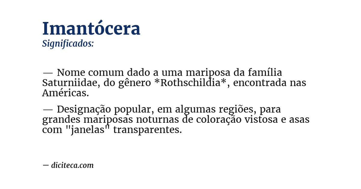 Significado de imantócera