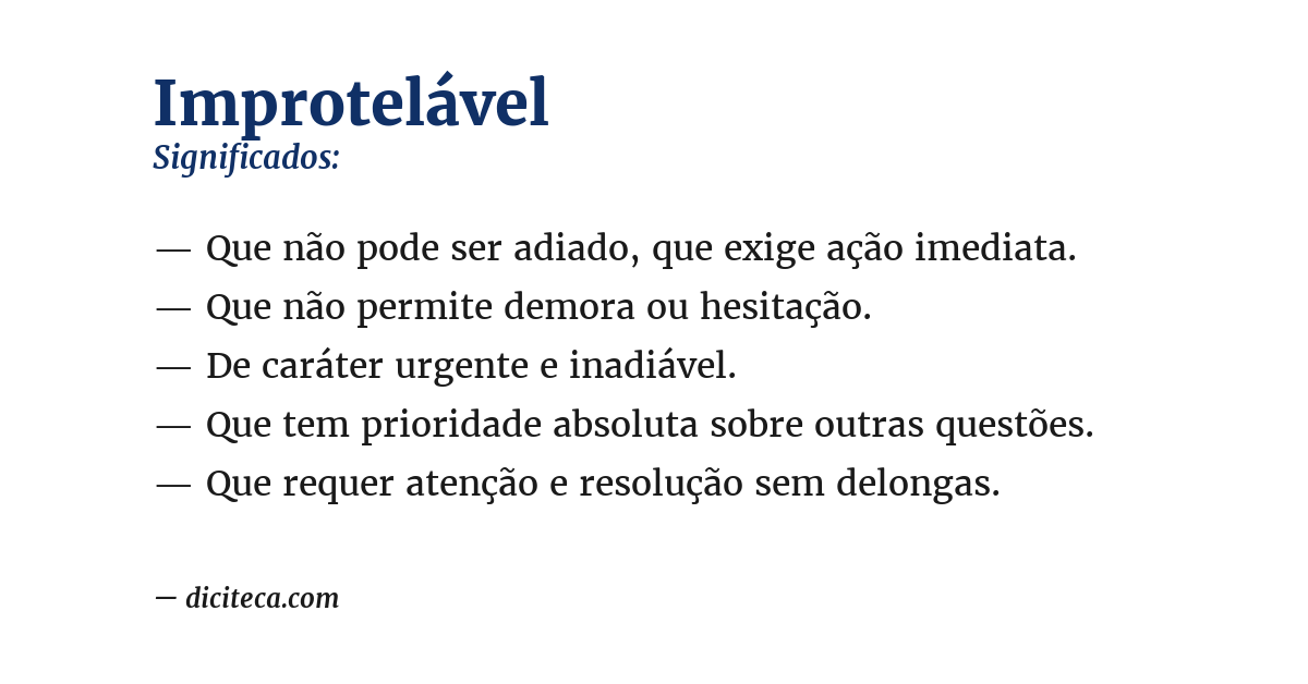 Significado de improtelável