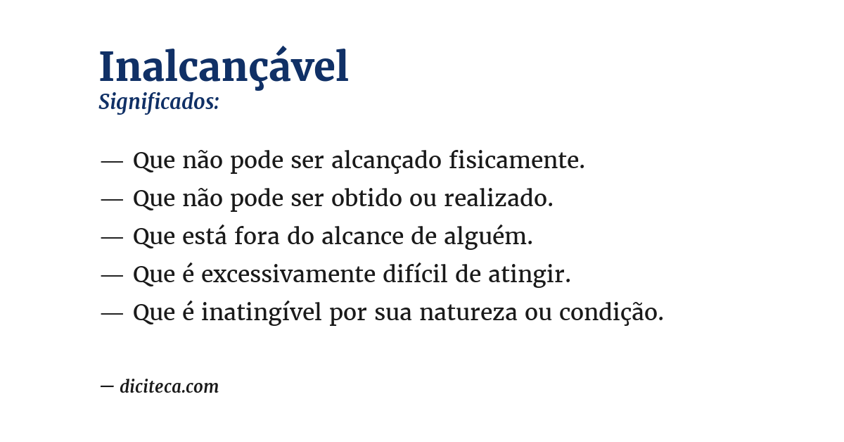 Significado de inalcançável