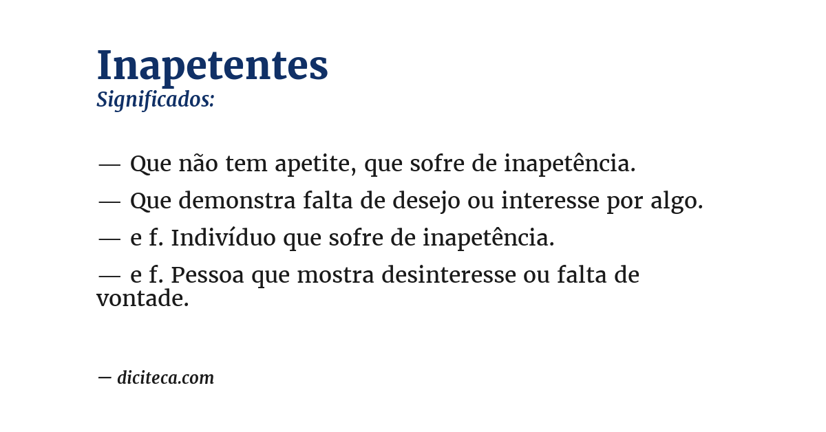Significado de inapetentes
