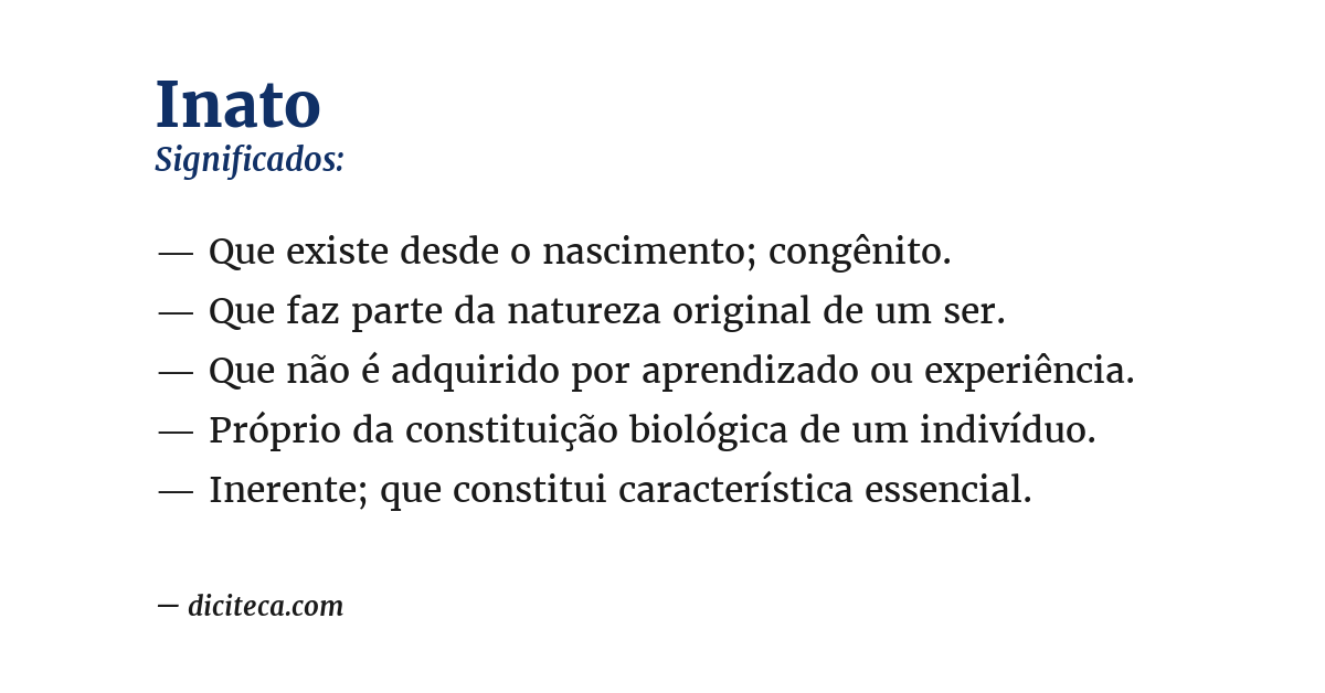 Significado de inato