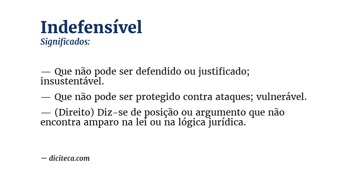 Significado de indefensível